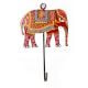 Handpainted Elephant Design Iron Wall Hook with Traditional Indian Art